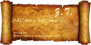Zádori Tímea névjegykártya